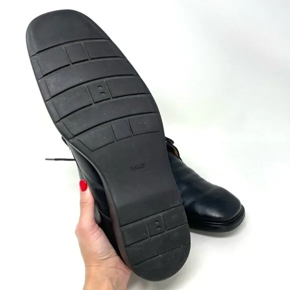 * Bally Rexa Black Leather Lace Up Oxford Shoes Size 12 Made in Italy