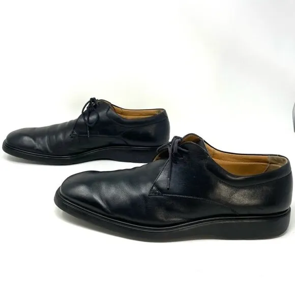 * Bally Rexa Black Leather Lace Up Oxford Shoes Size 12 Made in Italy