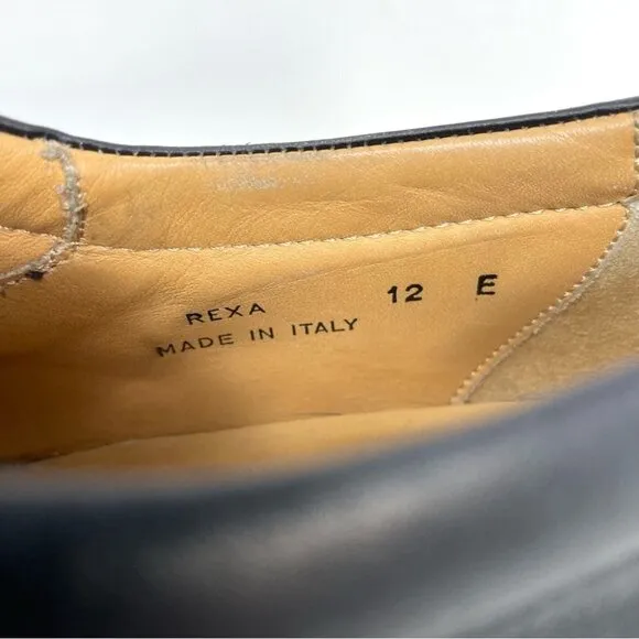 * Bally Rexa Black Leather Lace Up Oxford Shoes Size 12 Made in Italy