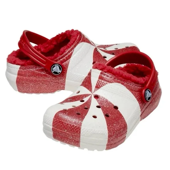🎄 Crocs Toddler Classic Holiday Christmas Lined Clogs SZ-7