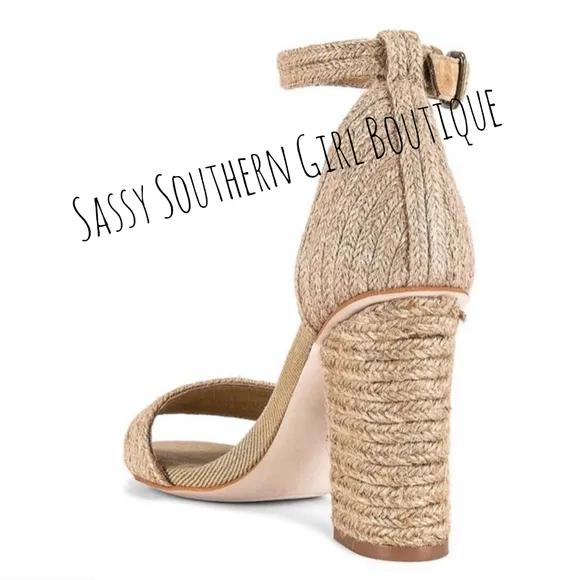 🆕⭐ Jeffery Campbell Jute Tan Heel Sandals