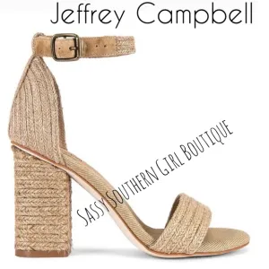 🆕⭐ Jeffery Campbell Jute Tan Heel Sandals
