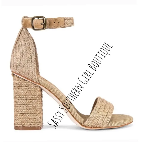 🆕⭐ Jeffery Campbell Jute Tan Heel Sandals