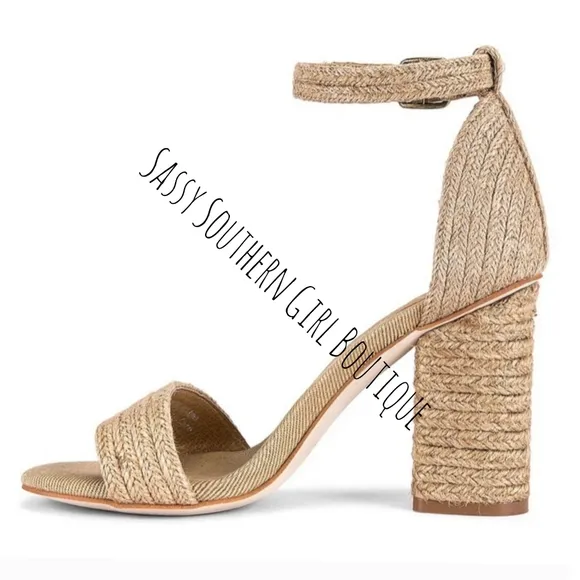 🆕⭐ Jeffery Campbell Jute Tan Heel Sandals