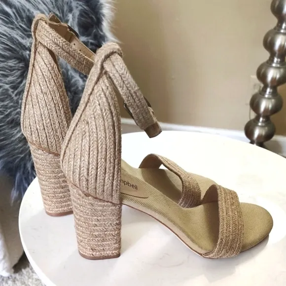 🆕⭐ Jeffery Campbell Jute Tan Heel Sandals