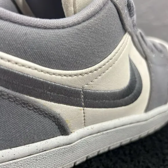 🔥🔥 NIKE AIR JORDAN 1 Retro Low &quot;Lt Steel Grey/Sail/White&quot; Women Sz 10 - EUC