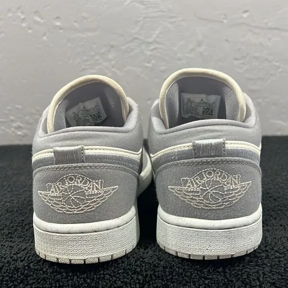🔥🔥 NIKE AIR JORDAN 1 Retro Low &quot;Lt Steel Grey/Sail/White&quot; Women Sz 10 - EUC