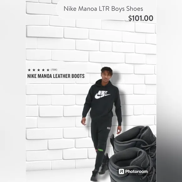 🆕 Nike Manoa LTR Boots Black ~ Leather ~ Unisex ~ Youth ~ Adult ~ Big Kids ~ LBN