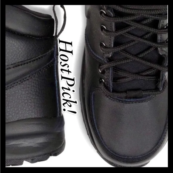 🆕 Nike Manoa LTR Boots Black ~ Leather ~ Unisex ~ Youth ~ Adult ~ Big Kids ~ LBN