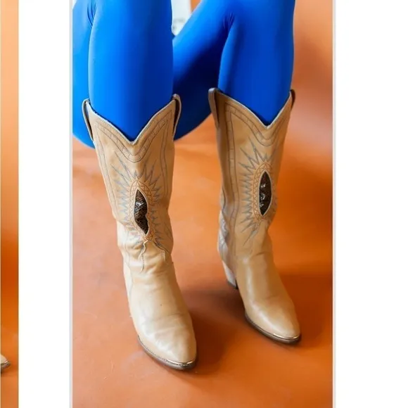 1970’s ACME WARM TAN LEATHER COWGIRL COWBOY BOOTS SIZE 7.5 EUC