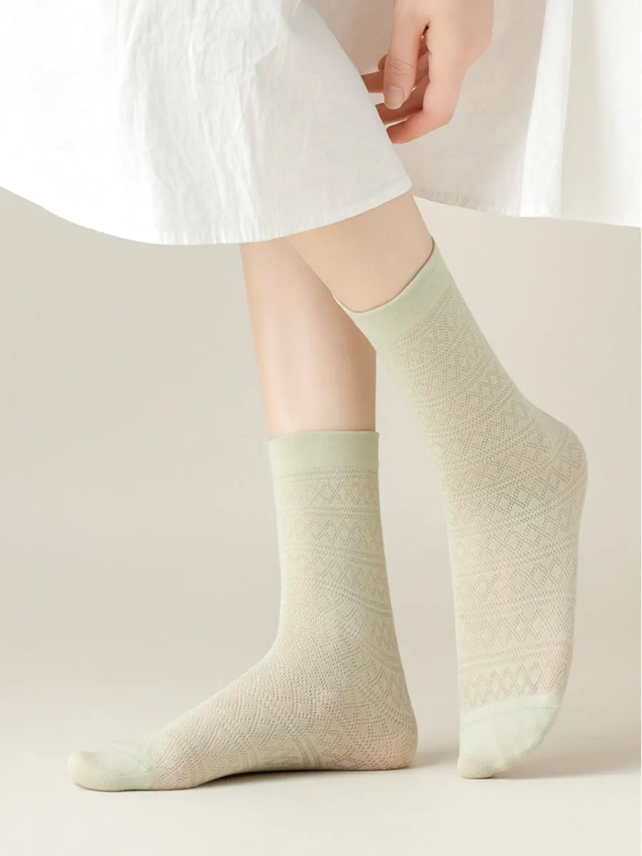 6 Pairs Women Casual Cotton Thin Socks