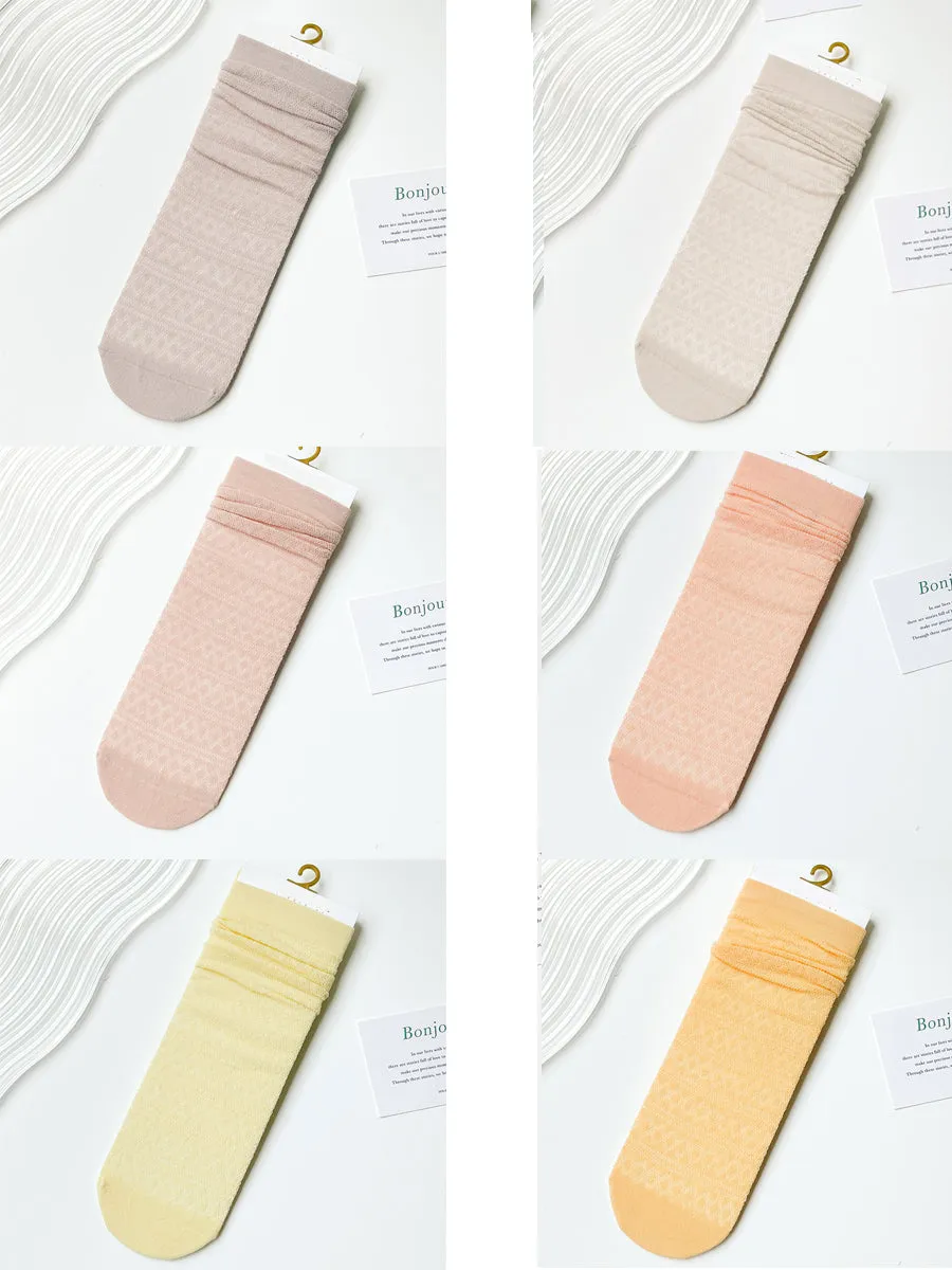 6 Pairs Women Casual Cotton Thin Socks