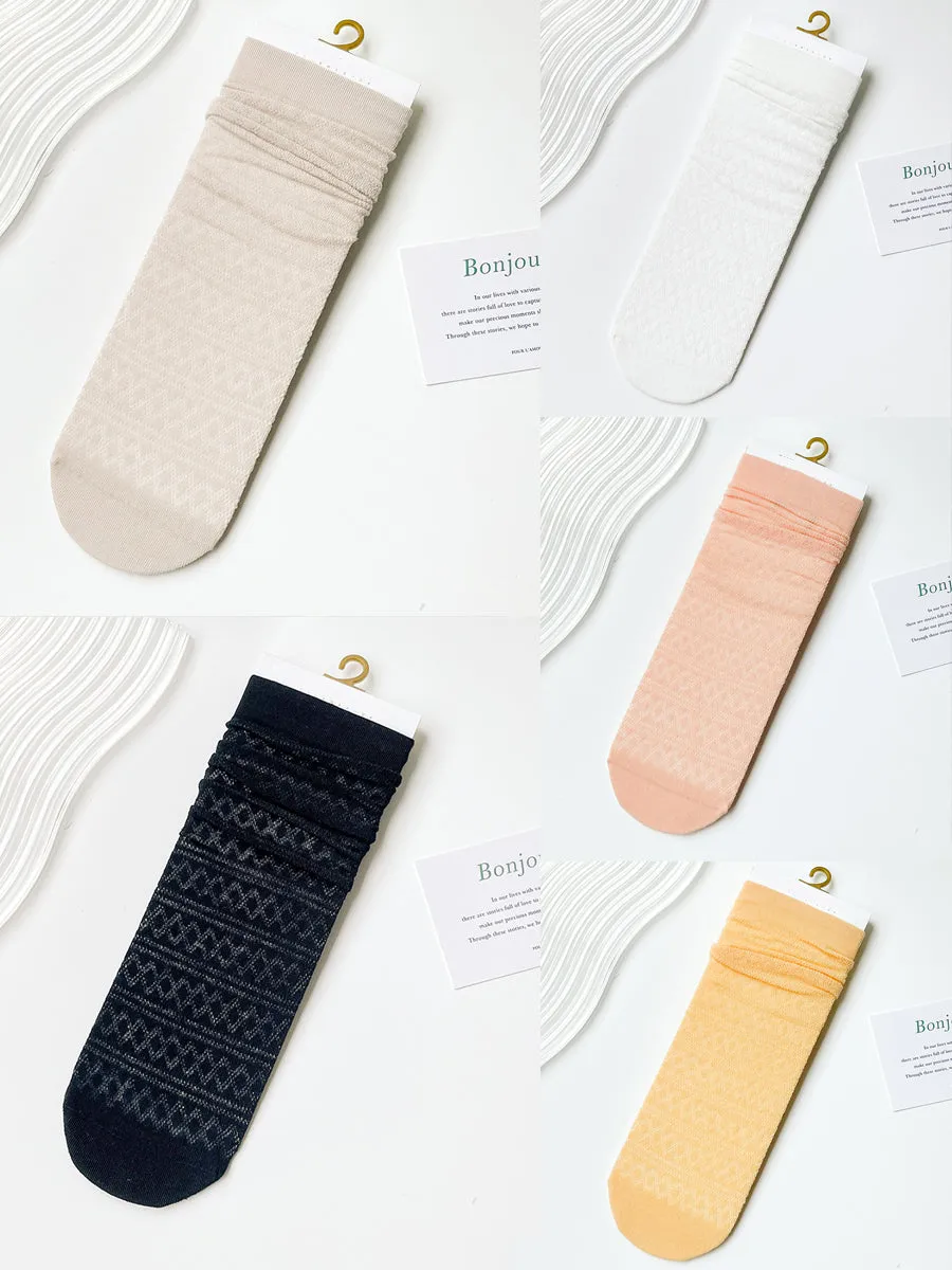 6 Pairs Women Casual Cotton Thin Socks