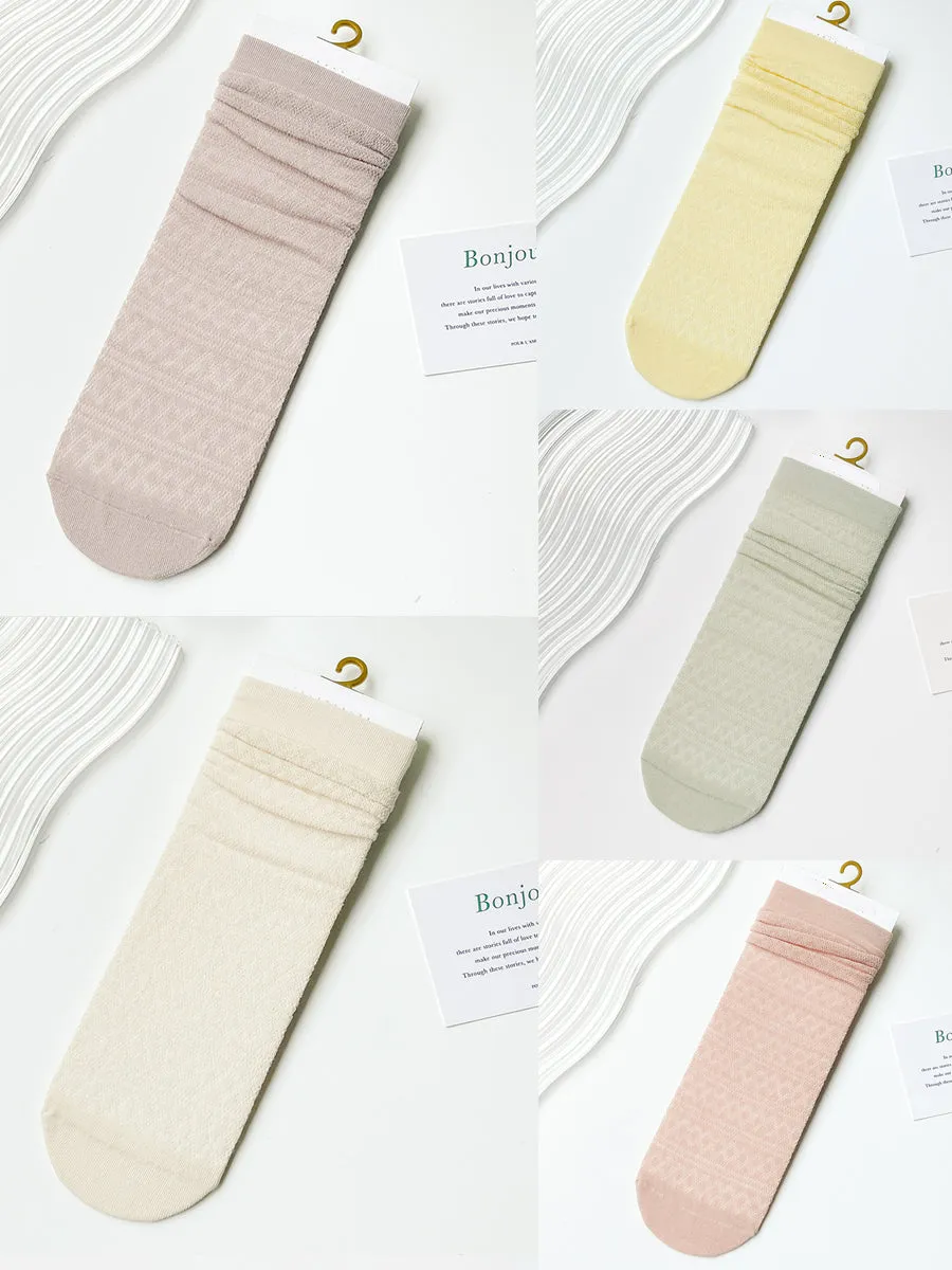 6 Pairs Women Casual Cotton Thin Socks