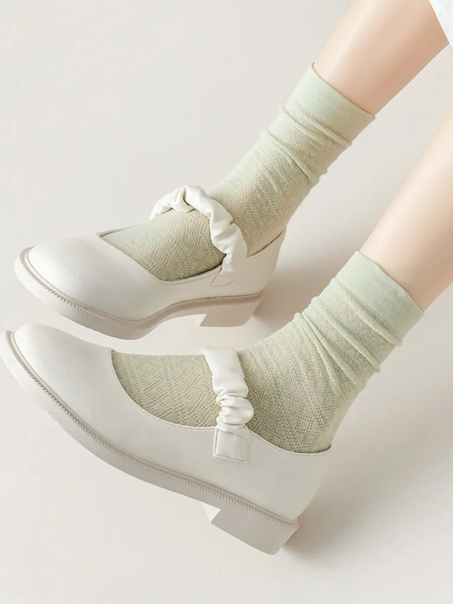 6 Pairs Women Casual Cotton Thin Socks