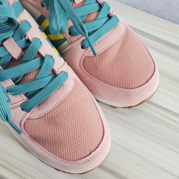 7.5 Tretorn Women's Loyola Sneakers Pink Retro Jogger Casual Shoes Teal