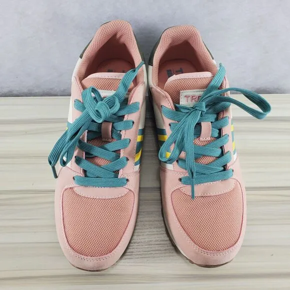 7.5 Tretorn Women's Loyola Sneakers Pink Retro Jogger Casual Shoes Teal