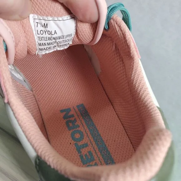 7.5 Tretorn Women's Loyola Sneakers Pink Retro Jogger Casual Shoes Teal