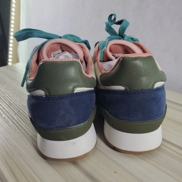 7.5 Tretorn Women's Loyola Sneakers Pink Retro Jogger Casual Shoes Teal
