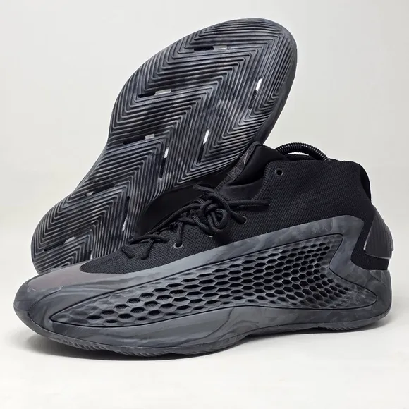 Adidad AE 1 Mid Grey/Black Anthony Edwards Basketball Shoes Men's Size 14 New