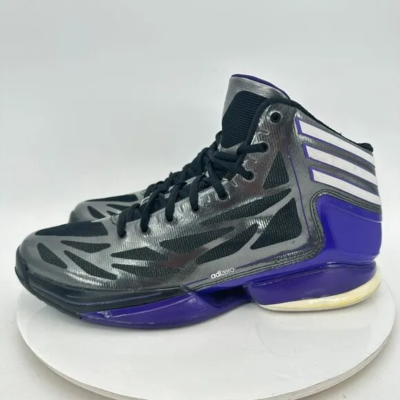 Adidas Adizero Crazy Light 2 Men Size 12 Black Purple White Basketball Shoes