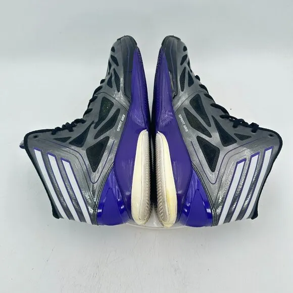 Adidas Adizero Crazy Light 2 Men Size 12 Black Purple White Basketball Shoes