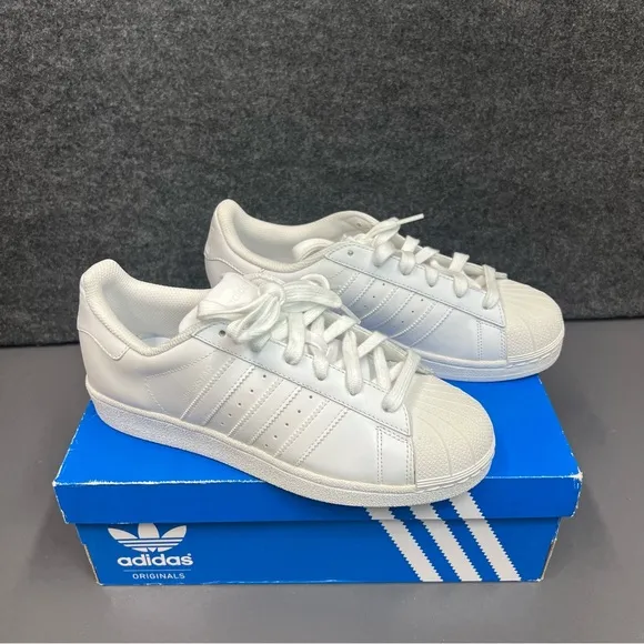 Adidas All White Superstar Shoes Mens 7