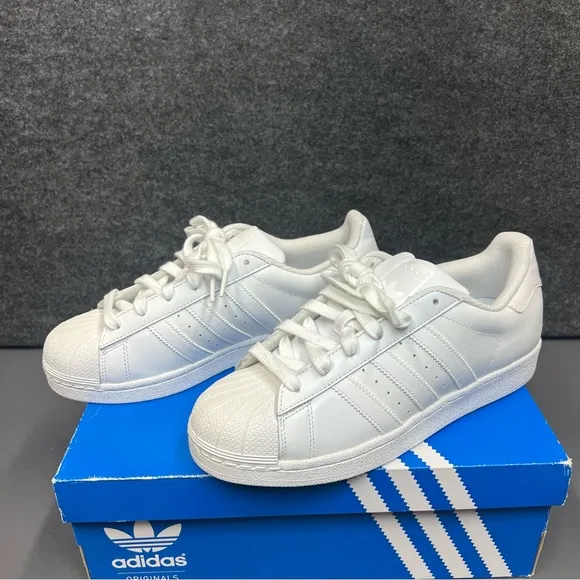 Adidas All White Superstar Shoes Mens 7