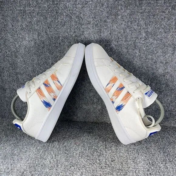 Adidas Cloudfoam Advantage Shoes Womens 8.5 White Peach Casual Sneakers