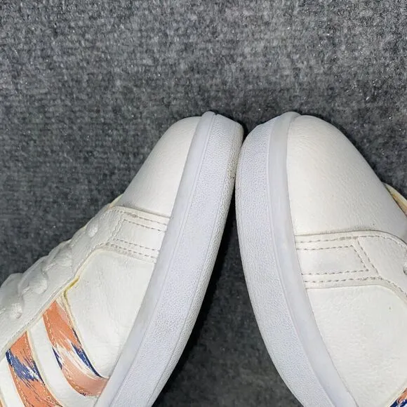 Adidas Cloudfoam Advantage Shoes Womens 8.5 White Peach Casual Sneakers