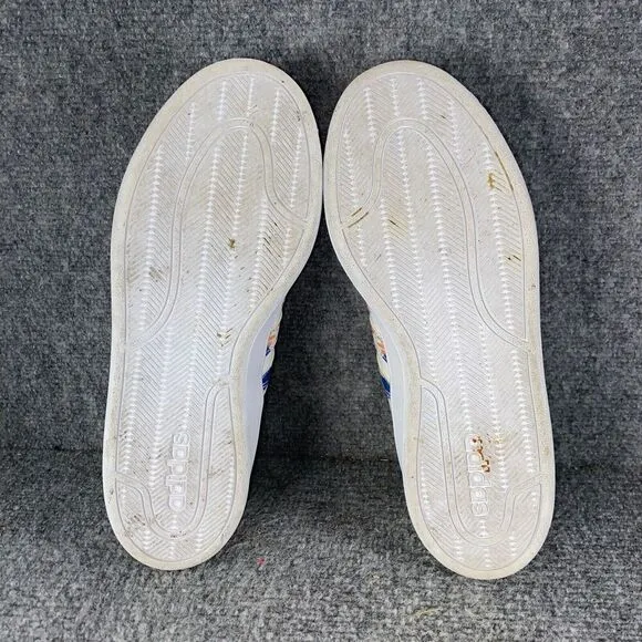 Adidas Cloudfoam Advantage Shoes Womens 8.5 White Peach Casual Sneakers