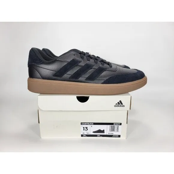 Adidas Courtblock Athletic Shoes Sneakers Mens Size 13 Black Gum Brown ID9077