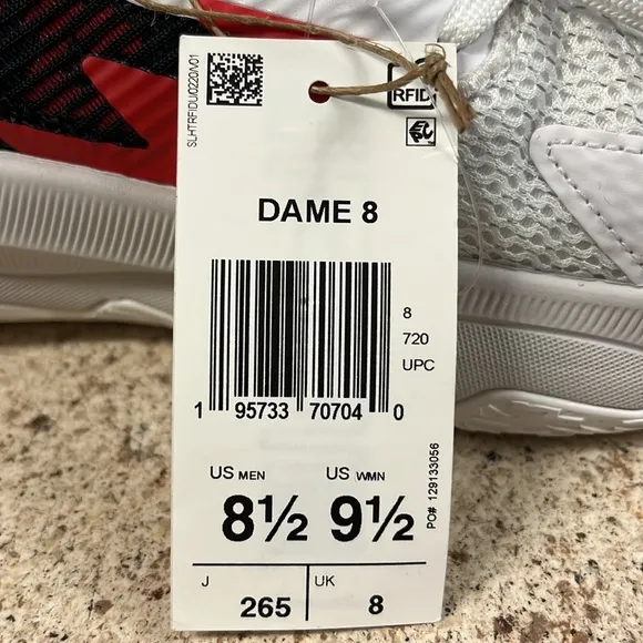 Adidas DAME TIME 8 White Red Black Portland Trailblazers GY0384 Damian Lillard