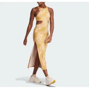 Adidas Farm Rio Women's Dress  Psychedelic Wave Maxi Farm Victory Gold Large New