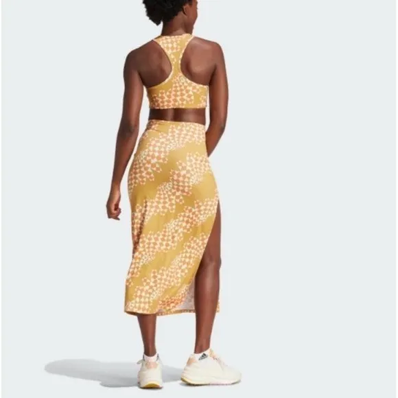 Adidas Farm Rio Women's Dress  Psychedelic Wave Maxi Farm Victory Gold Large New