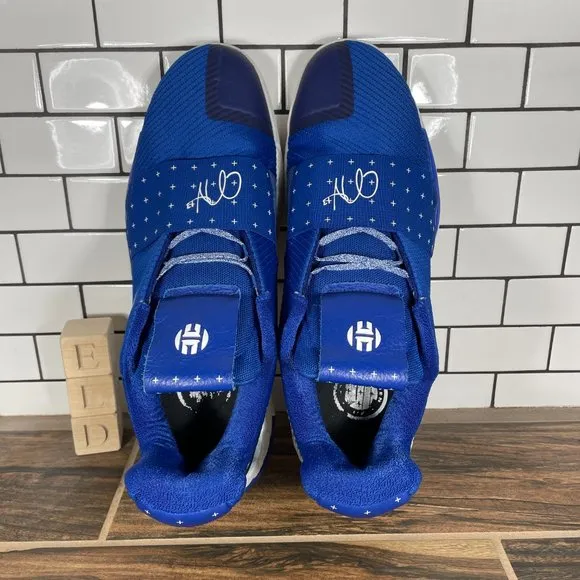 adidas Harden Vol 3 Mens Sz 18 Shoes Blue Lucky XIII Boost Basketball Sneakers
