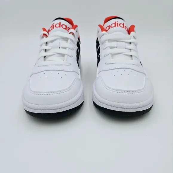 Adidas HOOPS 3.0 White/Black/Red Kid's Basketball  Shoes. GZ9673