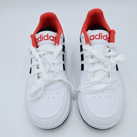 Adidas HOOPS 3.0 White/Black/Red Kid's Basketball  Shoes. GZ9673