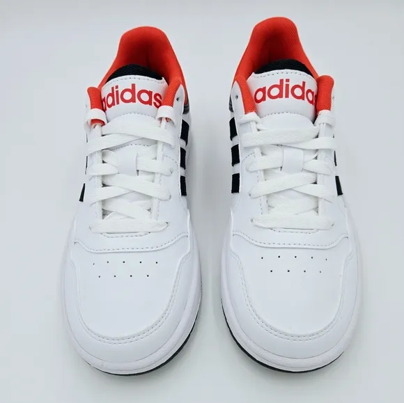 Adidas HOOPS 3.0 White/Black/Red Kid's Basketball  Shoes. GZ9673