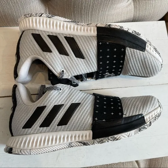 Adidas James Harden Basketball Shoes Gray Black White Mens Size 6.5