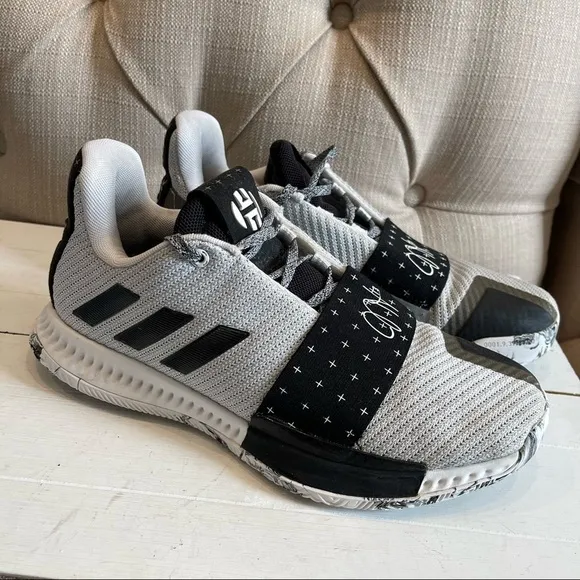 Adidas James Harden Basketball Shoes Gray Black White Mens Size 6.5