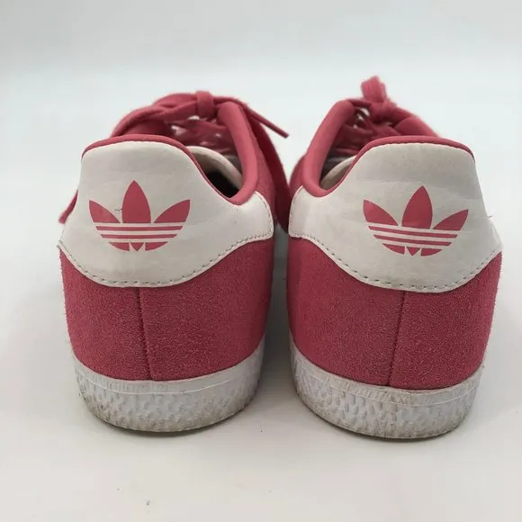 Adidas Kids Athletic Shoes in Pink/White, Size 4.5, Suede, Lightly Flawed