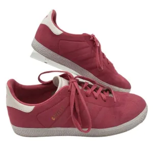Adidas Kids Athletic Shoes in Pink/White, Size 4.5, Suede, Lightly Flawed