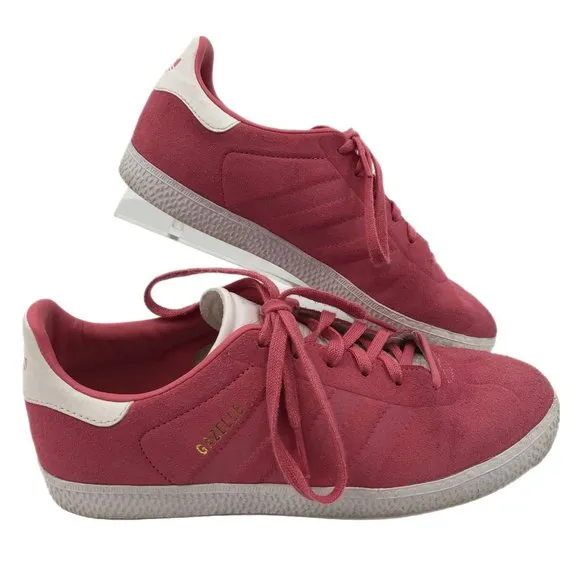 Adidas Kids Athletic Shoes in Pink/White, Size 4.5, Suede, Lightly Flawed