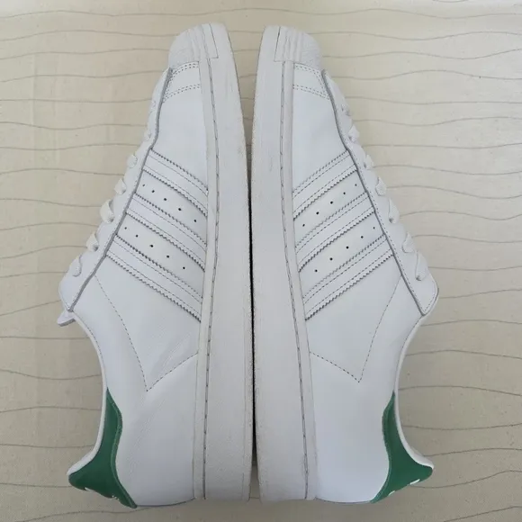 Adidas Mens Original Superstar Shell Toe White Green Shoes Sneakers FZ3642 Sz 13