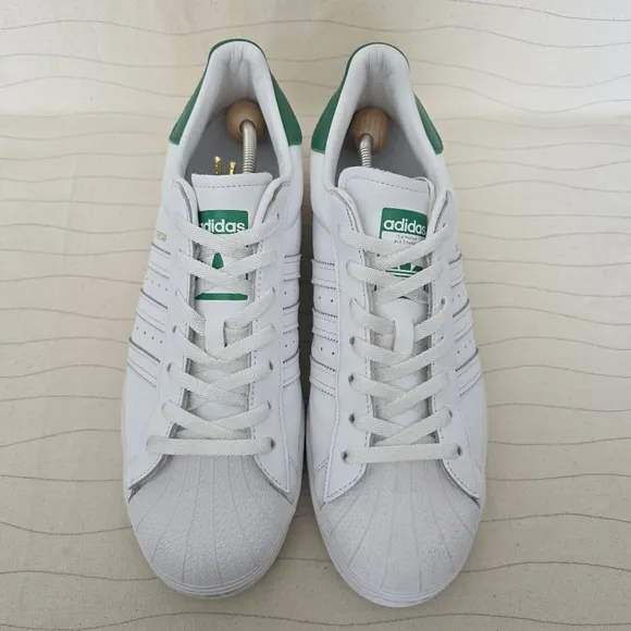 Adidas Mens Original Superstar Shell Toe White Green Shoes Sneakers FZ3642 Sz 13