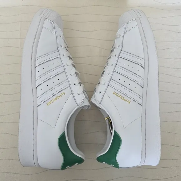 Adidas Mens Original Superstar Shell Toe White Green Shoes Sneakers FZ3642 Sz 13