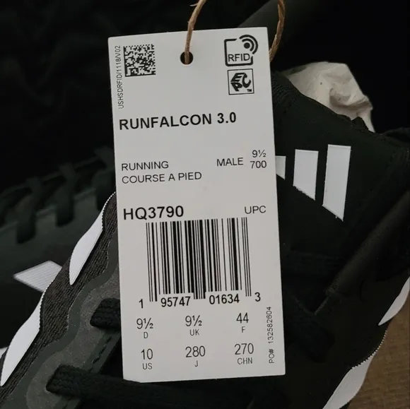 ADIDAS MEN'S RUNFALCON 3.0 BLACK WHITE