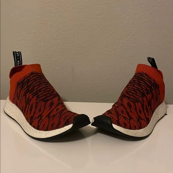 Adidas NMD CS2 PK size 10. Red Gray Black . . primeknit ultra boost