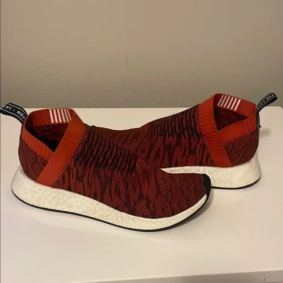 Adidas NMD CS2 PK size 10. Red Gray Black . . primeknit ultra boost